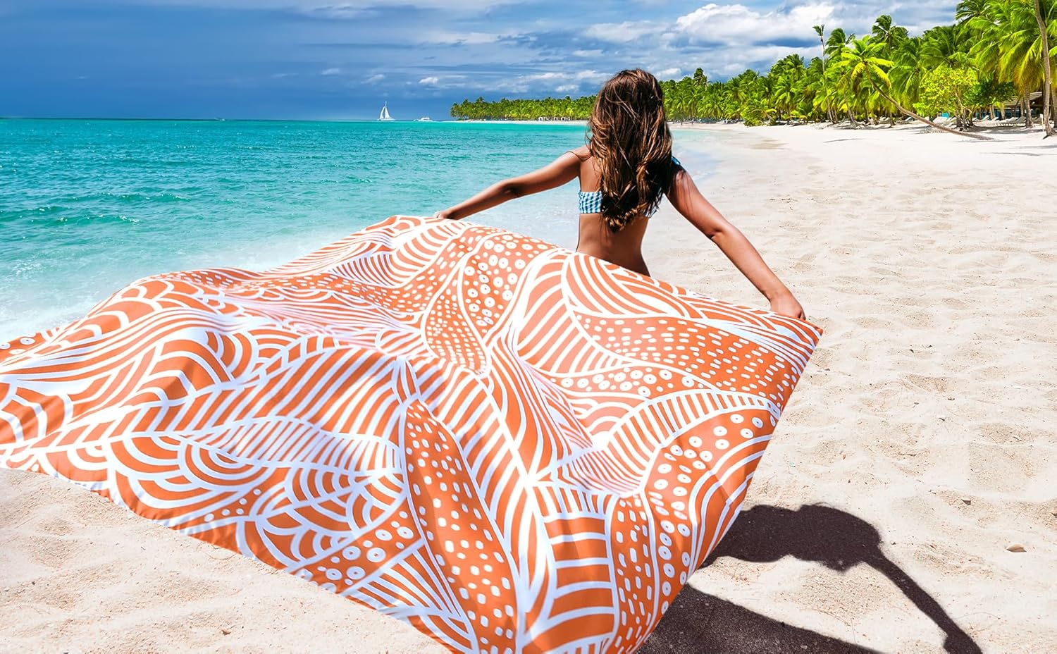 Summer Beach Blanket Waterproof Sandproof Extra Large Beach Mat 79" X 83"