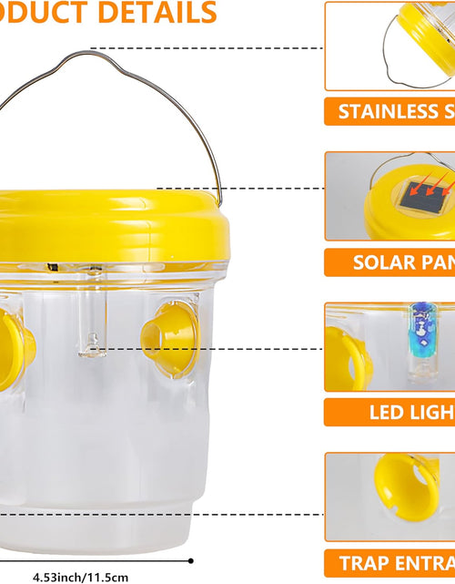Load image into Gallery viewer, 3 Pack Wasp Traps Outdoor Hanging, Solar Bee Trap for Outside Garden
