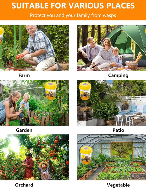 Load image into Gallery viewer, 3 Pack Wasp Traps Outdoor Hanging, Solar Bee Trap for Outside Garden
