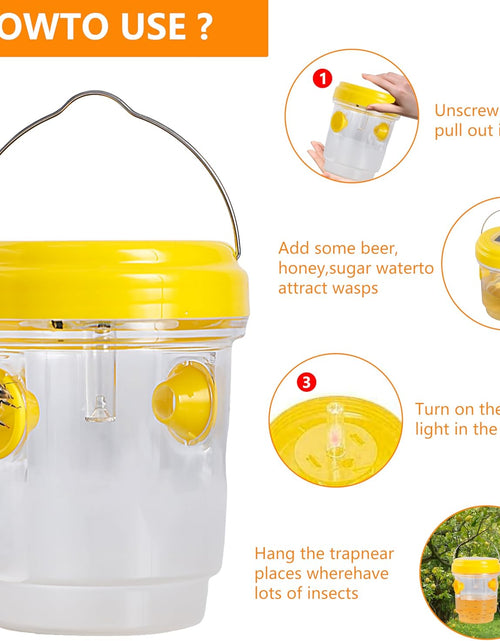 Load image into Gallery viewer, 3 Pack Wasp Traps Outdoor Hanging, Solar Bee Trap for Outside Garden
