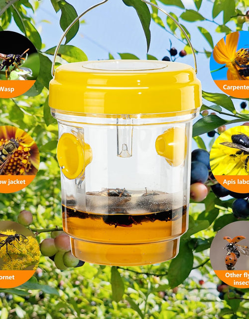 Load image into Gallery viewer, 3 Pack Wasp Traps Outdoor Hanging, Solar Bee Trap for Outside Garden
