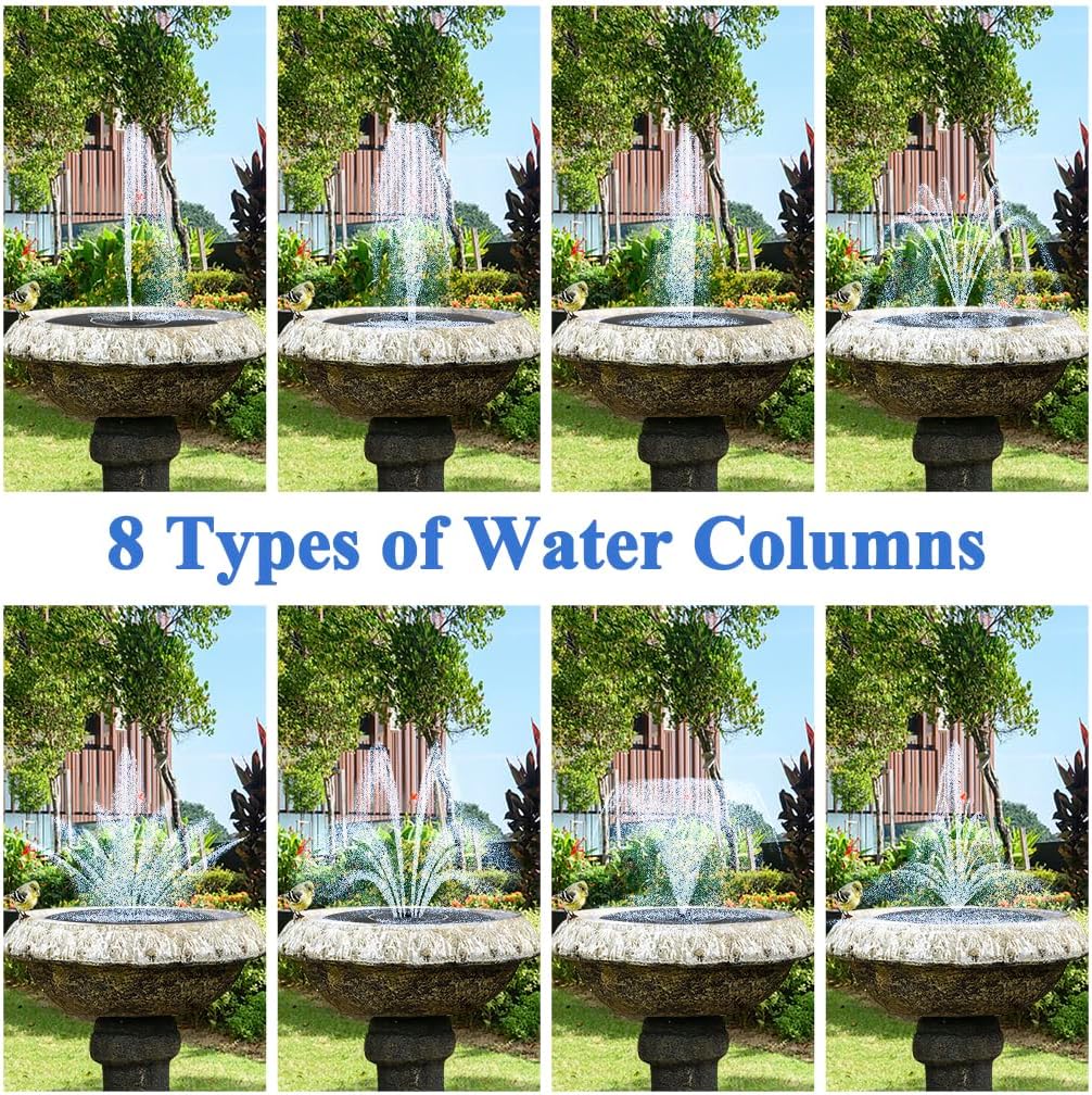 Solar Fountain Pump, Garden Bird Bath Solar Water Fountain Feature 1.5W Powered Pump