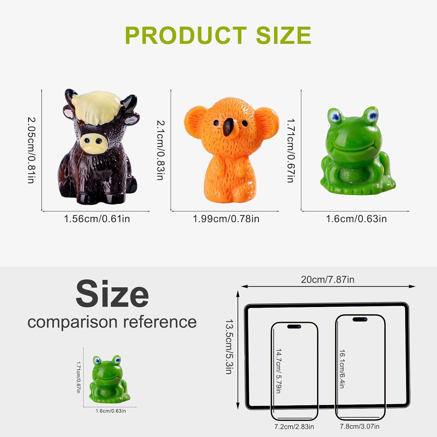 52pcs Mini Resin Animal Figures Bulk Duck Mushroom Frog Tiny Resin