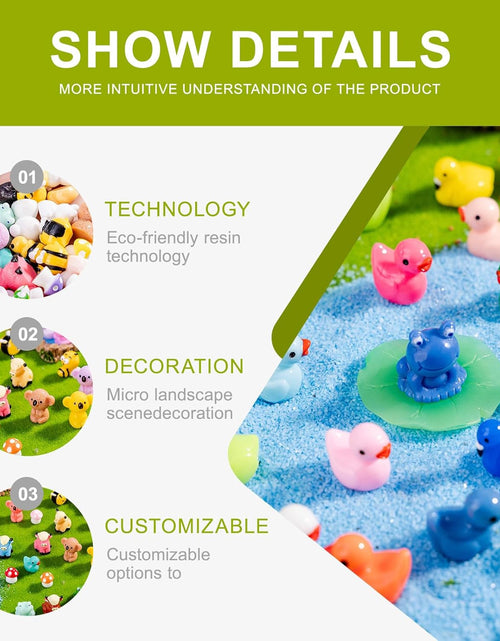 Load image into Gallery viewer, 52pcs Mini Resin Animal Figures Bulk Duck Mushroom Frog Tiny Resin
