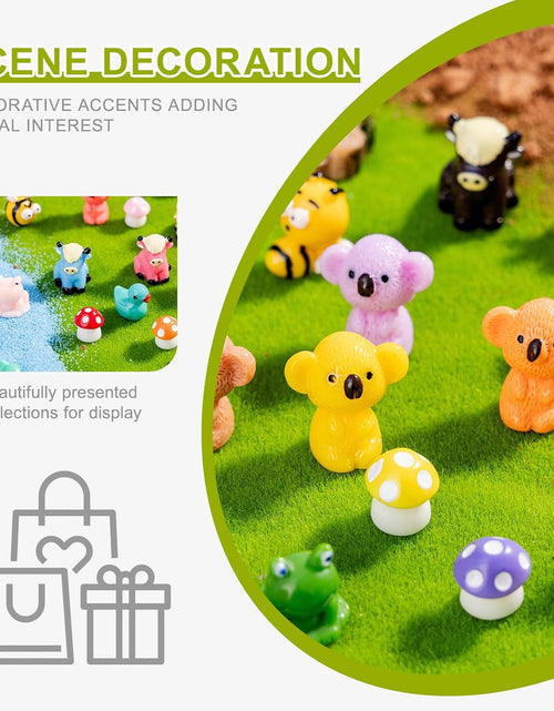 Load image into Gallery viewer, 52pcs Mini Resin Animal Figures Bulk Duck Mushroom Frog Tiny Resin
