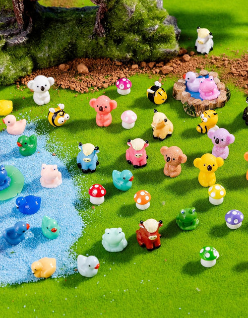 Load image into Gallery viewer, 52pcs Mini Resin Animal Figures Bulk Duck Mushroom Frog Tiny Resin
