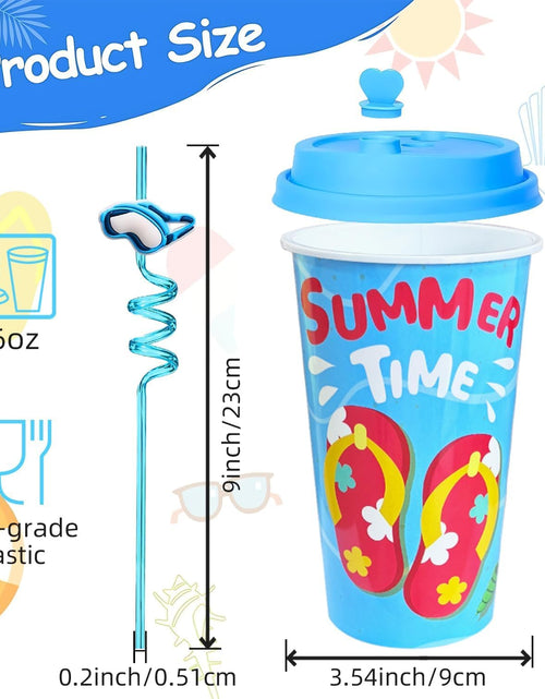 Load image into Gallery viewer, 48Pcs Pool Beach Birthday Party Decorations Cups with Silly Straws Bulk Summer
