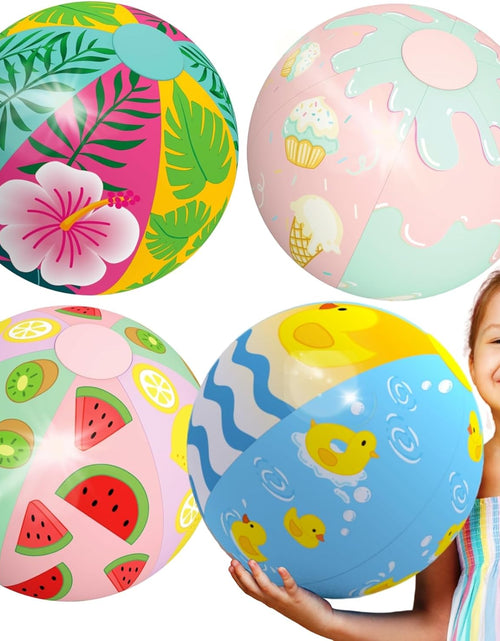 Load image into Gallery viewer, 4 Pack 20&quot; Beach Balls, Large Inflatable Pool Toys
