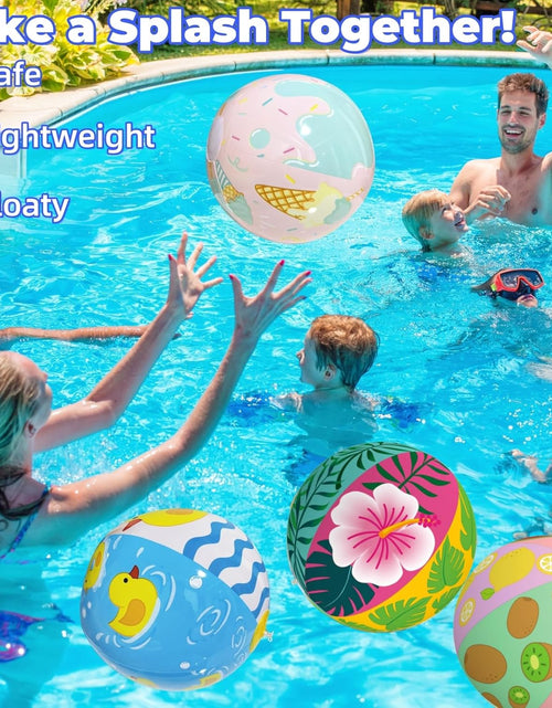 Load image into Gallery viewer, 4 Pack 20&quot; Beach Balls, Large Inflatable Pool Toys
