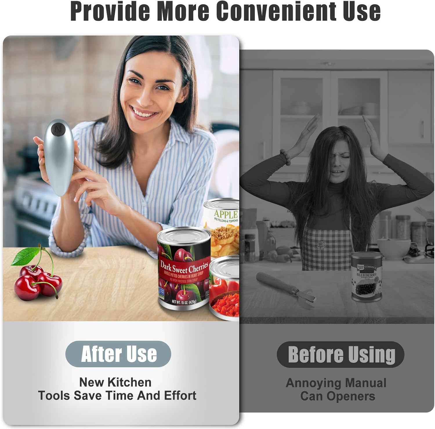 Effortless Can Opening: Auto Electric Can Opener - One-Touch Operation, Hands-Free