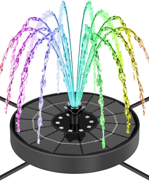 Load image into Gallery viewer, Solar Fountain Pump with 3 Spray Height Adjustments, Upgraded Glass Solar Bird Bath Fountains with LED Lights
