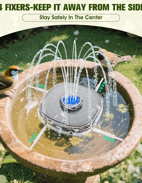 Load image into Gallery viewer, Solar Fountain with Colorful Lights, 4000mAh Battery Solar Bird Bath Fountain Pump with 4 Fixers Adjustment
