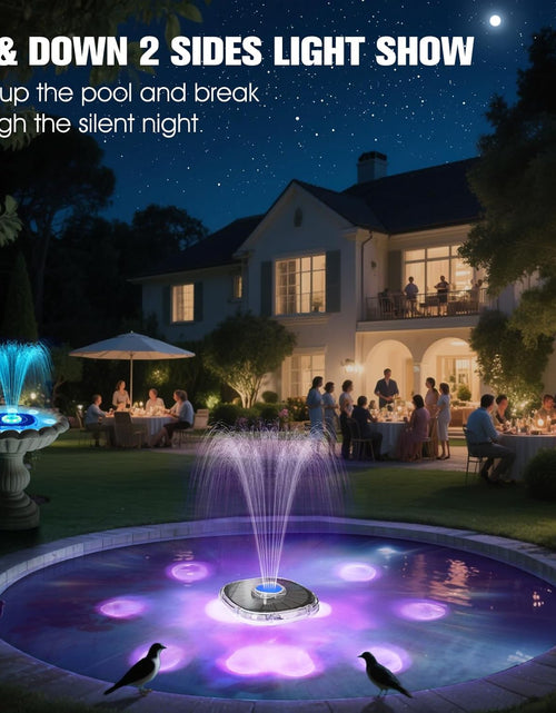 Load image into Gallery viewer, Solar Fountain with Colorful Lights, 4000mAh Battery Solar Bird Bath Fountain Pump with 4 Fixers Adjustment
