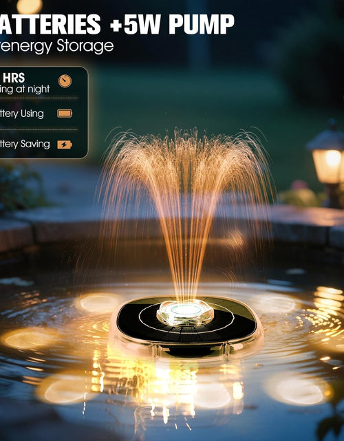 Load image into Gallery viewer, Solar Fountain with Colorful Lights, 4000mAh Battery Solar Bird Bath Fountain Pump with 4 Fixers Adjustment
