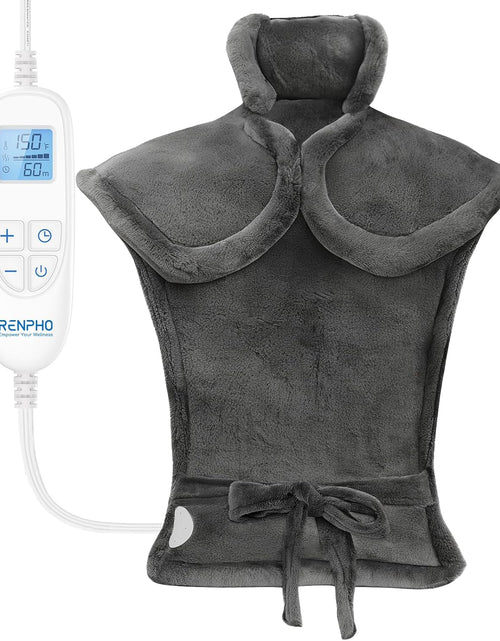 Load image into Gallery viewer, Heating Pad for Pain Relief – Weighted Neck &amp; Back Wrap, 6 Settings (FREE 14Oz Funny Best Mom Mug with Gold Print)
