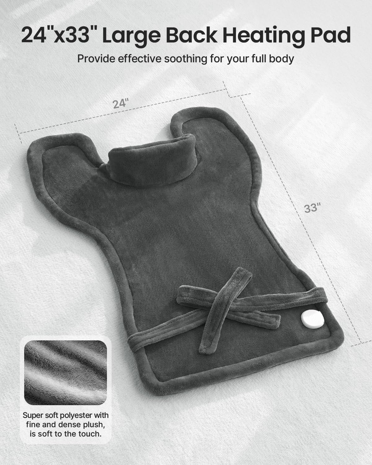 Heating Pad for Pain Relief – Weighted Neck & Back Wrap, 6 Settings (FREE 14Oz Funny Best Mom Mug with Gold Print)