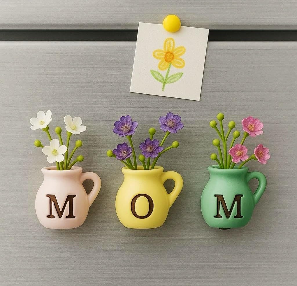 Mother’s Day Tote Bag for Mom – Floral Canvas Beach Bag ( Free Fridge Magnets )