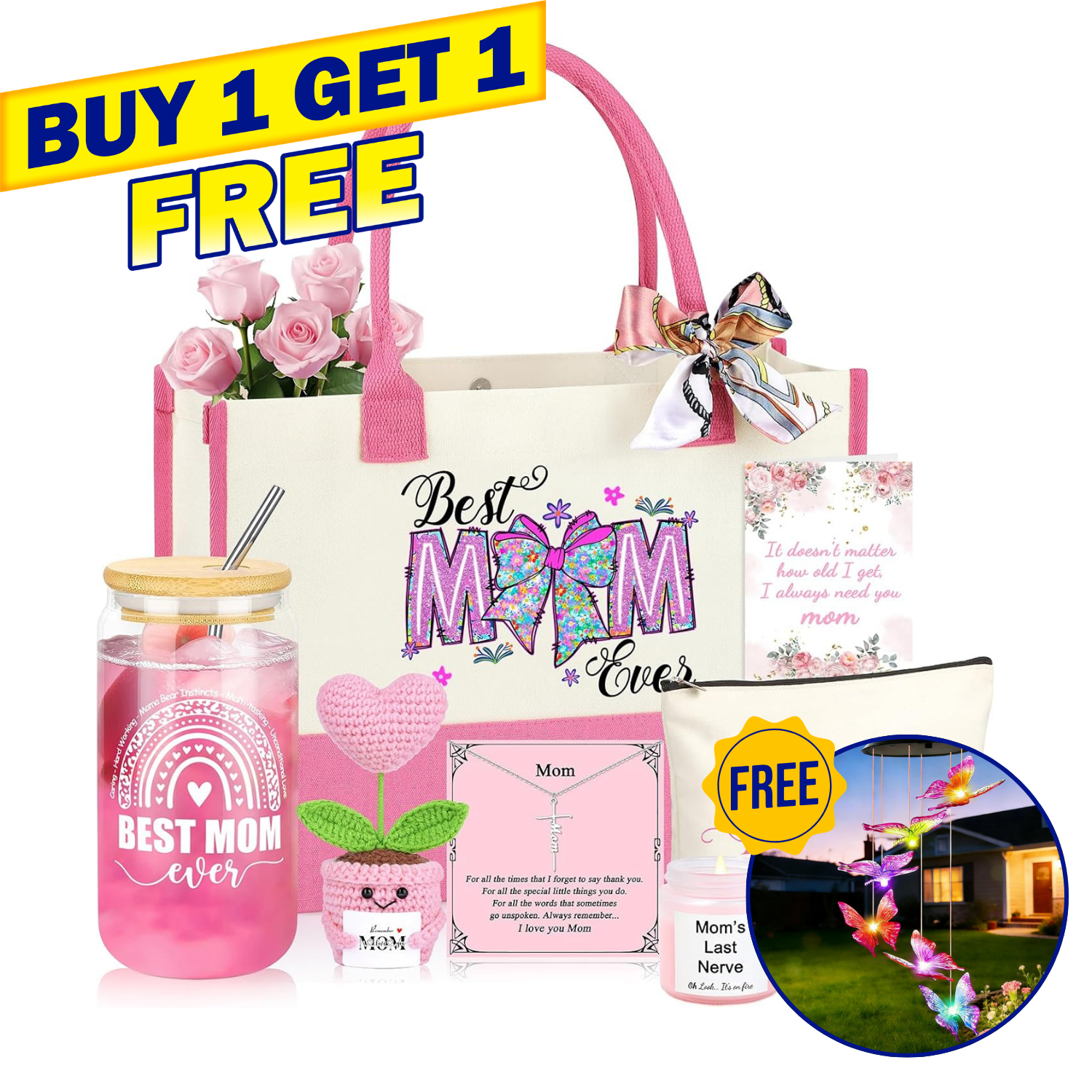 Mother’s Day Gift Basket for Women – 6 pieces Spa Set ( FREE Garden Wind Chime )