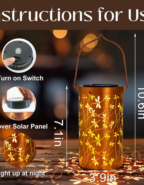 Load image into Gallery viewer, Mother’s Day Solar Lantern Gift – Dragonfly Garden Light ( FREE Acrylic Plaque )
