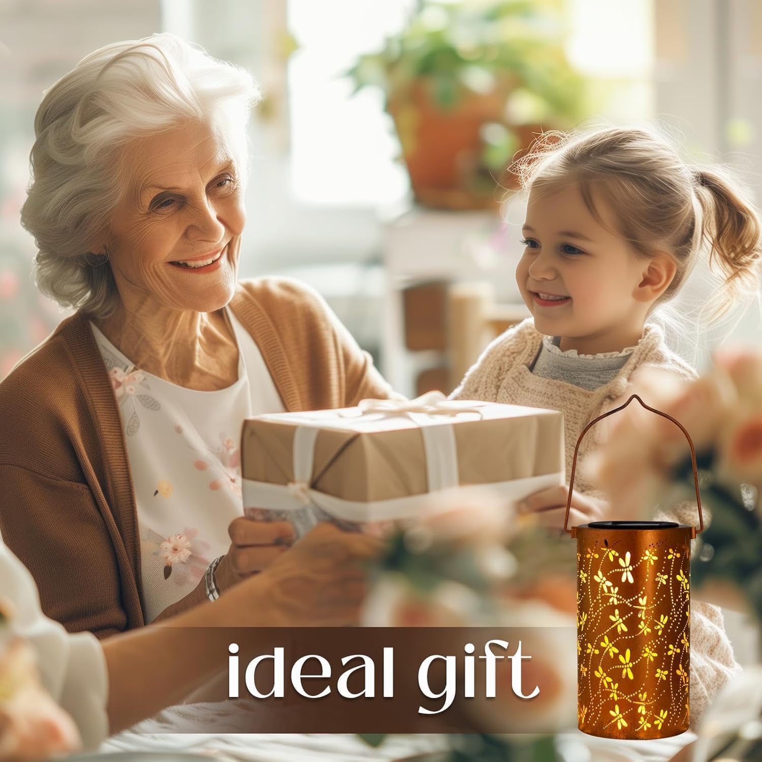 Mother’s Day Solar Lantern Gift – Dragonfly Garden Light ( FREE Acrylic Plaque )