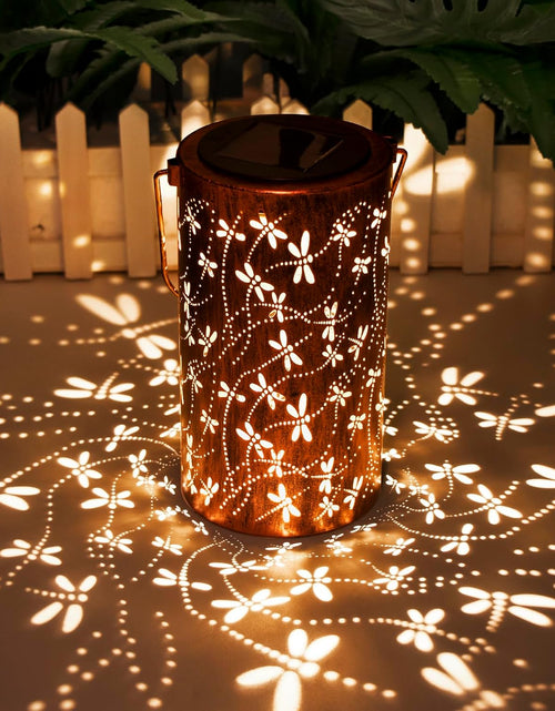 Load image into Gallery viewer, Mother’s Day Solar Lantern Gift – Dragonfly Garden Light ( FREE Acrylic Plaque )
