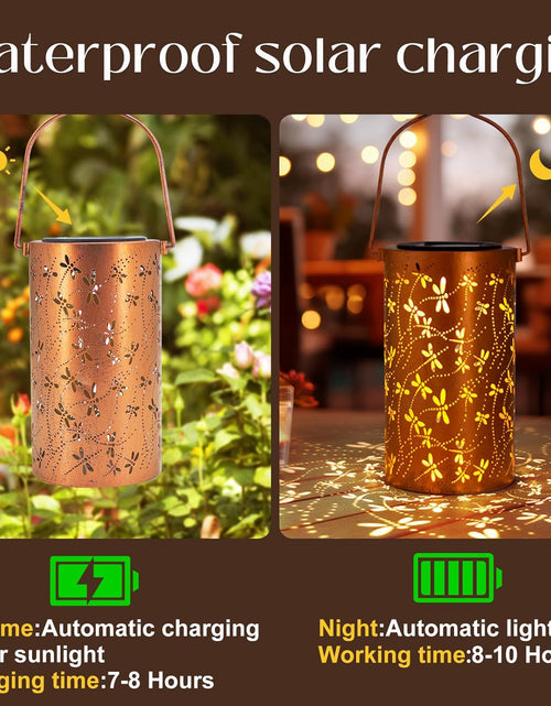 Load image into Gallery viewer, Mother’s Day Solar Lantern Gift – Dragonfly Garden Light ( FREE Acrylic Plaque )
