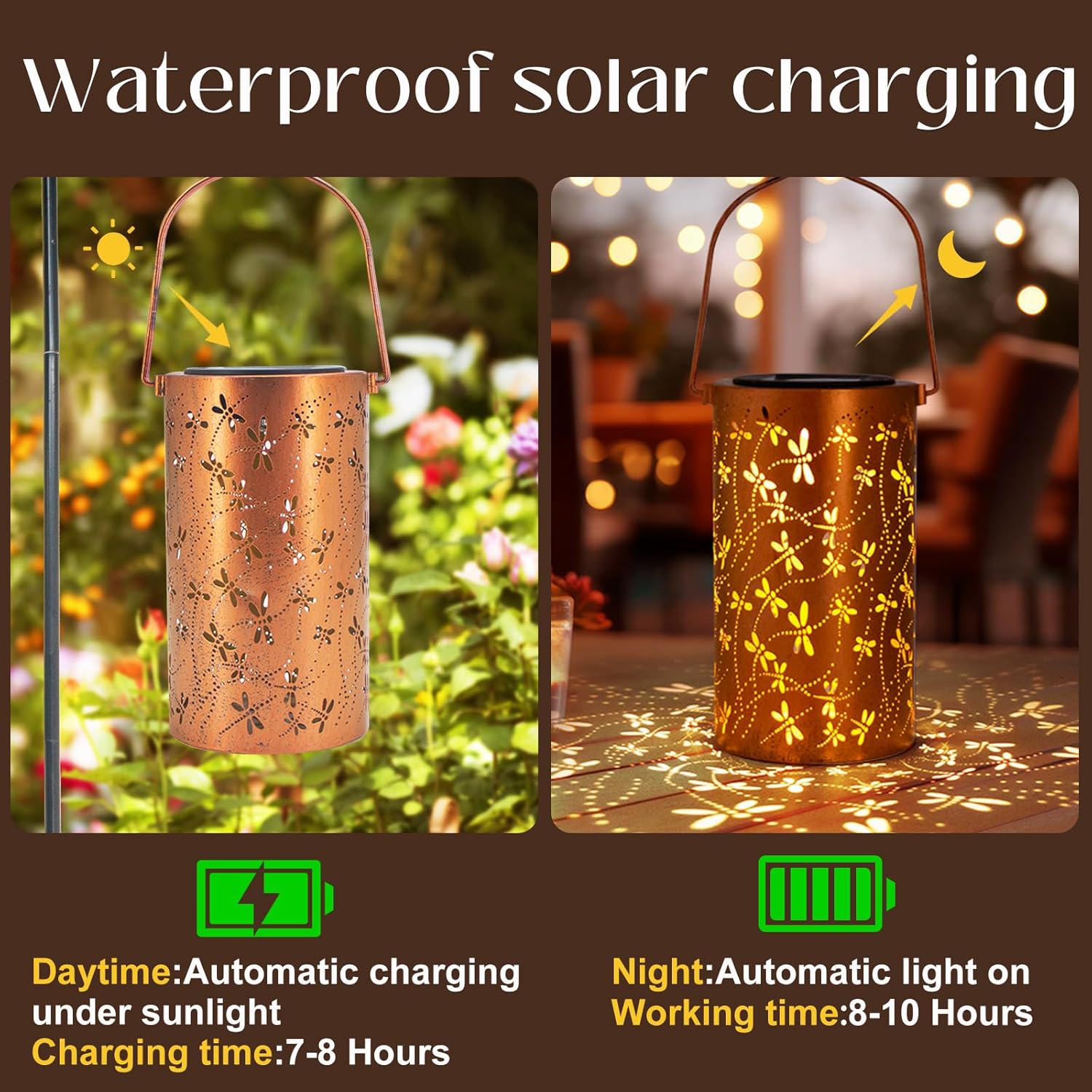 Mother’s Day Solar Lantern Gift – Dragonfly Garden Light ( FREE Acrylic Plaque )