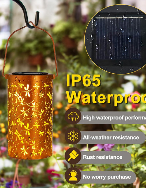 Load image into Gallery viewer, Mother’s Day Solar Lantern Gift – Dragonfly Garden Light ( FREE Acrylic Plaque )
