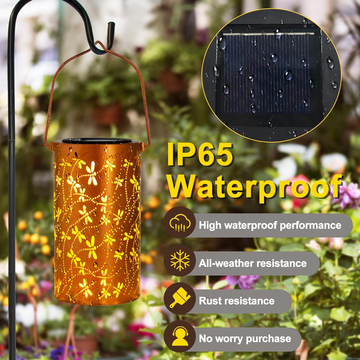 Mother’s Day Solar Lantern Gift – Dragonfly Garden Light ( FREE Acrylic Plaque )