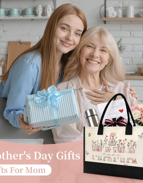 Load image into Gallery viewer, Mother’s Day Tote Bag for Mom – Floral Canvas Beach Bag ( Free Fridge Magnets )
