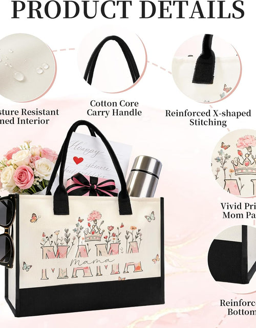 Load image into Gallery viewer, Mother’s Day Tote Bag for Mom – Floral Canvas Beach Bag ( Free Fridge Magnets )

