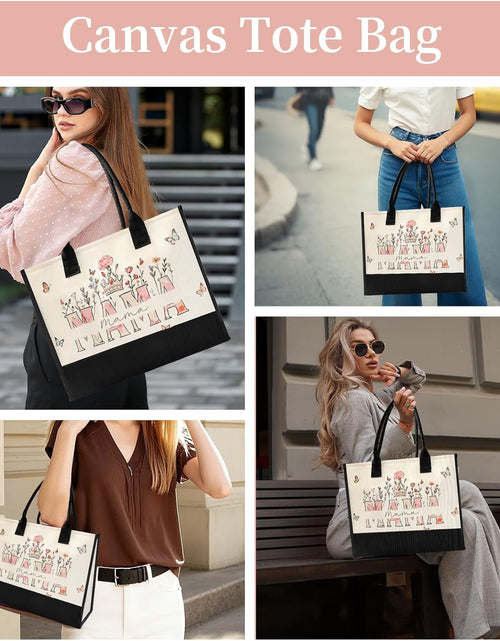 Load image into Gallery viewer, Mother’s Day Tote Bag for Mom – Floral Canvas Beach Bag ( Free Fridge Magnets )
