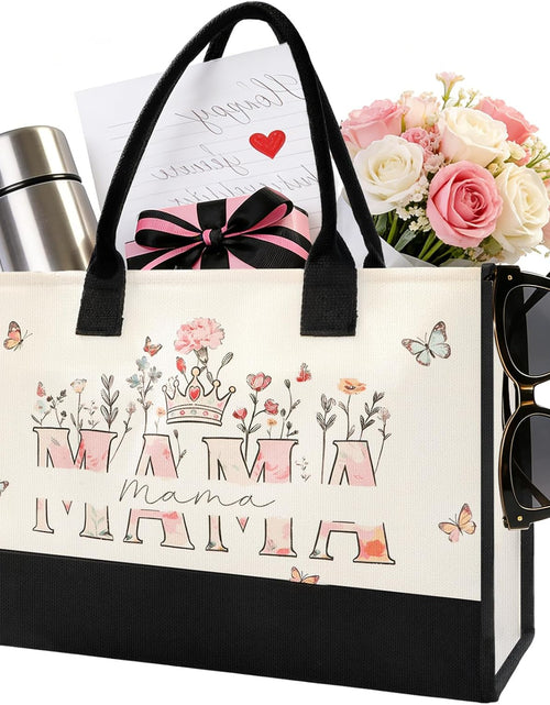 Load image into Gallery viewer, Mother’s Day Tote Bag for Mom – Floral Canvas Beach Bag ( Free Fridge Magnets )
