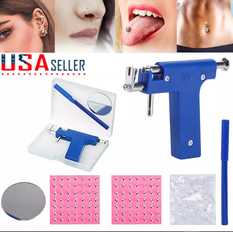 Professional EAR PIERCING Beauty Tool Body Nose Navel Tool Kit 98 Studs