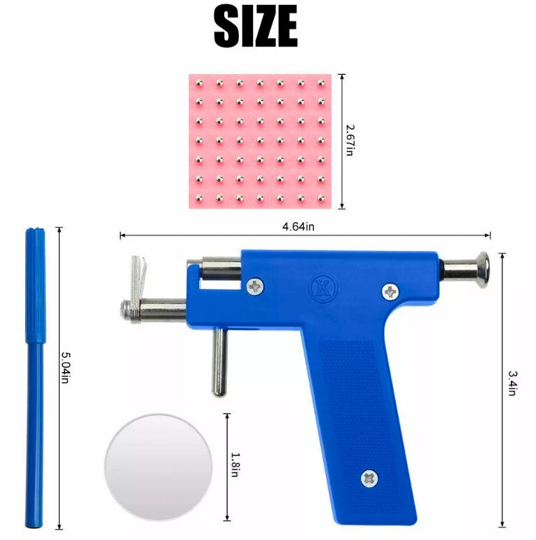 Professional EAR PIERCING Beauty Tool Body Nose Navel Tool Kit 98 Studs
