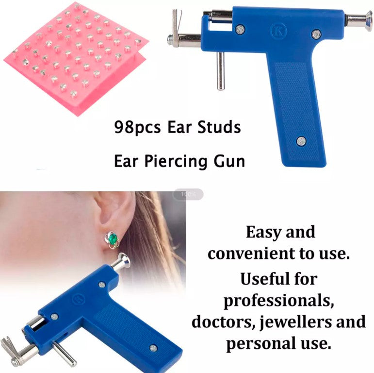 Professional EAR PIERCING Beauty Tool Body Nose Navel Tool Kit 98 Studs