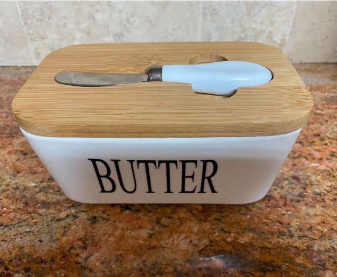 Butter Dish with Lid, Large Ceramic Butter Storage