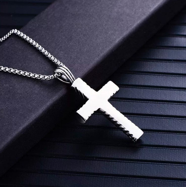 Cool Boys Mens Stainless Steel Cross Pendant Necklace For Men Women Chain