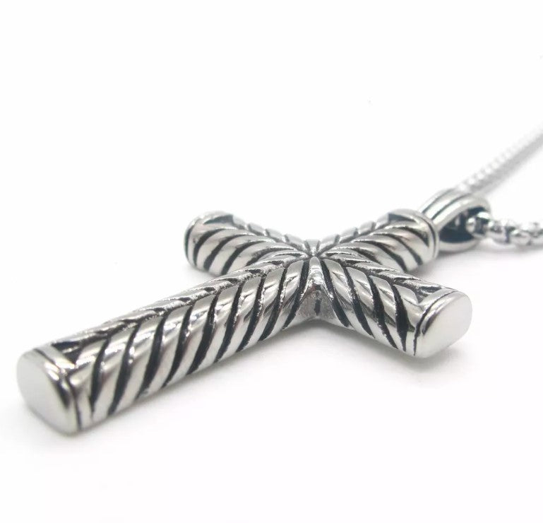 Cool Boys Mens Stainless Steel Cross Pendant Necklace For Men Women Chain