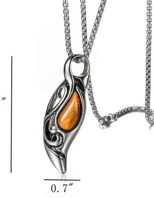 Load image into Gallery viewer, Cool Mens Tiger Eye Stone Pendant Necklace Stainless Steel Men Vintage Gift
