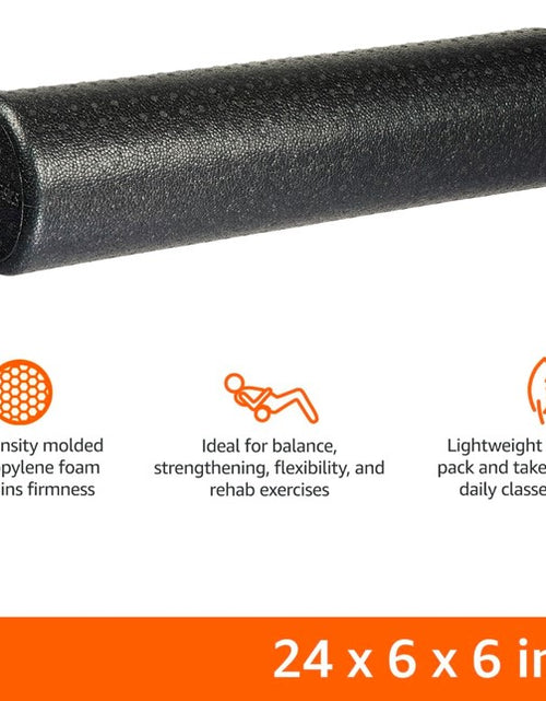 Load image into Gallery viewer, High-Density Round Foam Roller for Exercise, Massage, Muscle Recovery, 24 inches, Black
