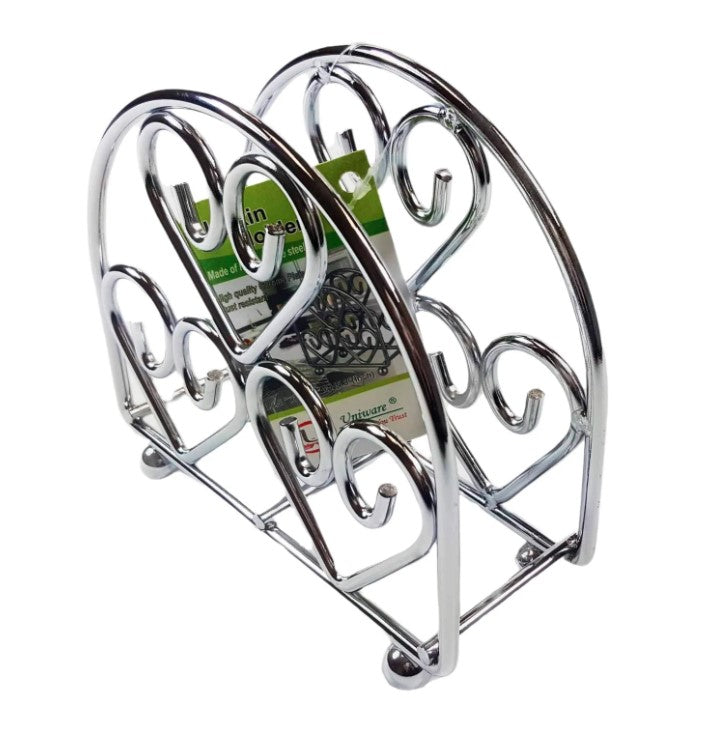 Gauge Steel Napkin Holder with Chrome Coating, Silver