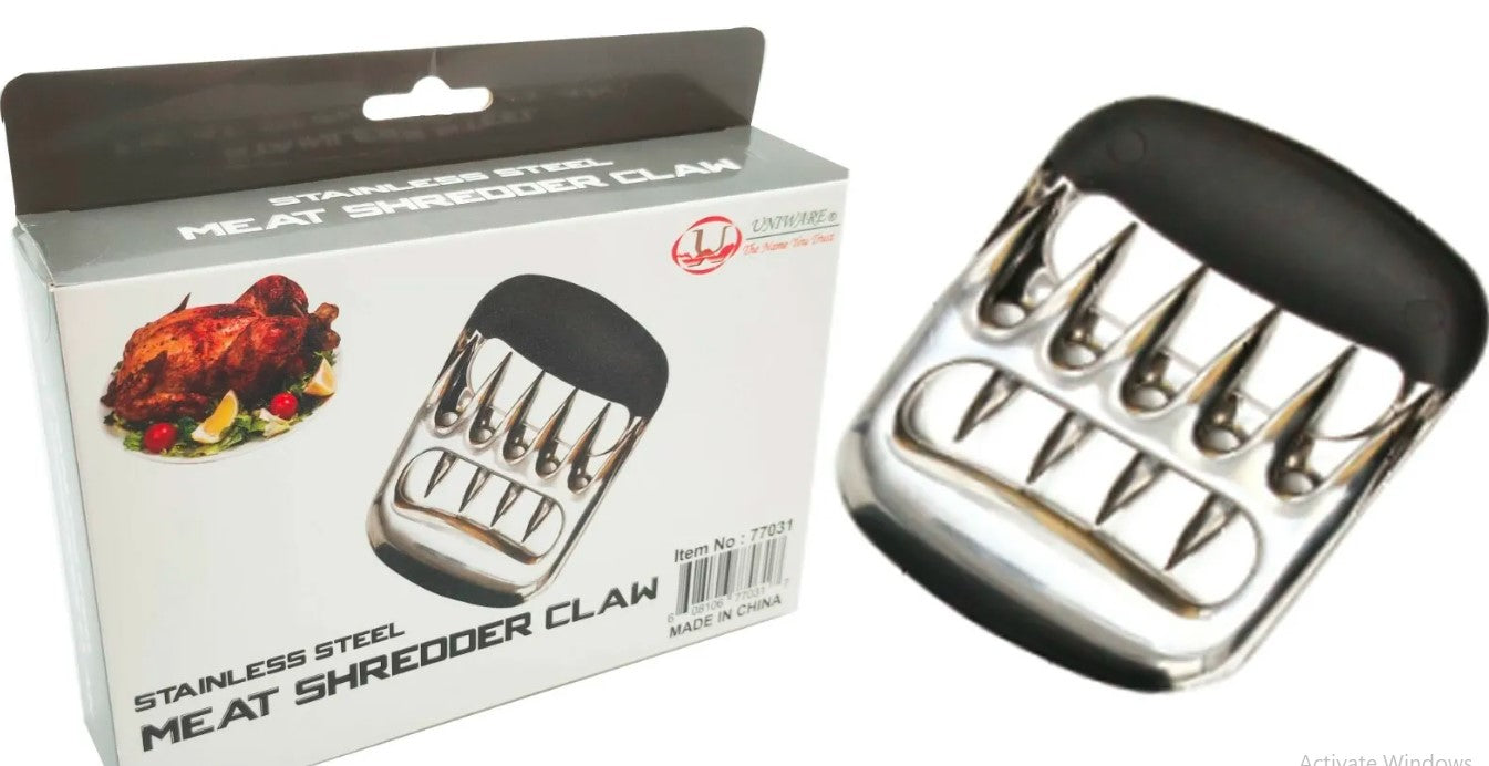 BBQ Meat Claws Stainless Steel With Abs Handle, Silver