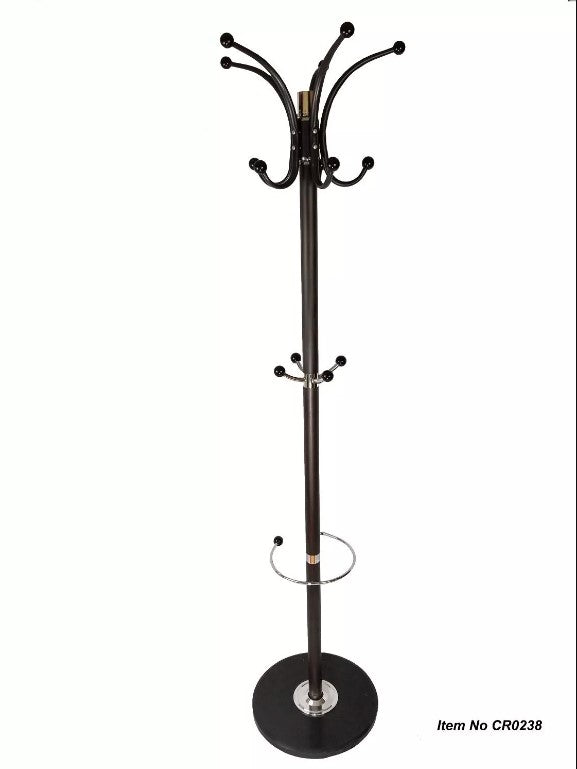Heavy Duty Metal Coat Rack With Umbrella Stand,14 Hooks