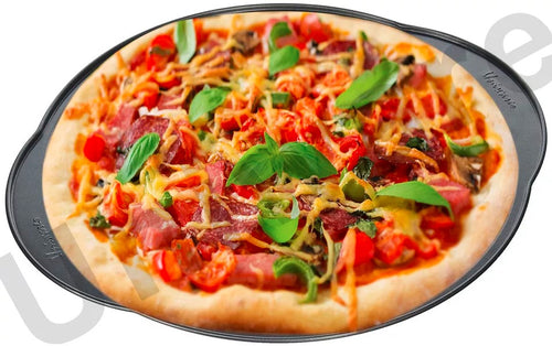 Load image into Gallery viewer, Non Stick Pizza Pan 12 Inches, Dishwasher Safe, Dark Gray
