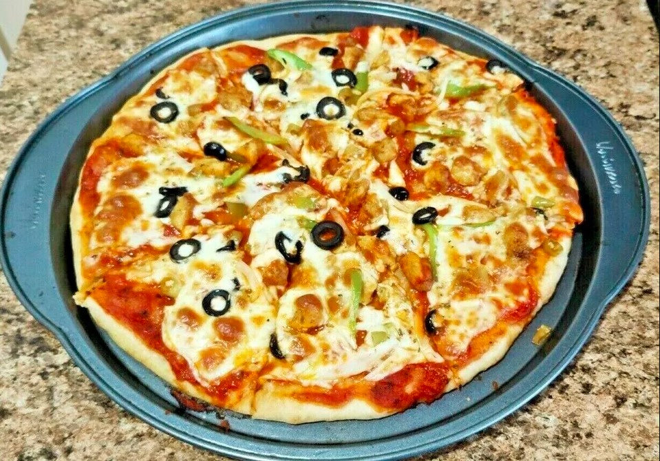 Non Stick Pizza Pan 12 Inches, Dishwasher Safe, Dark Gray