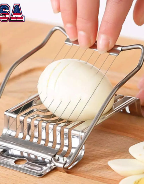 Load image into Gallery viewer, Egg Cutter Stainless Steel Hard Boiled Eggs Slicer for Kitchen Tools
