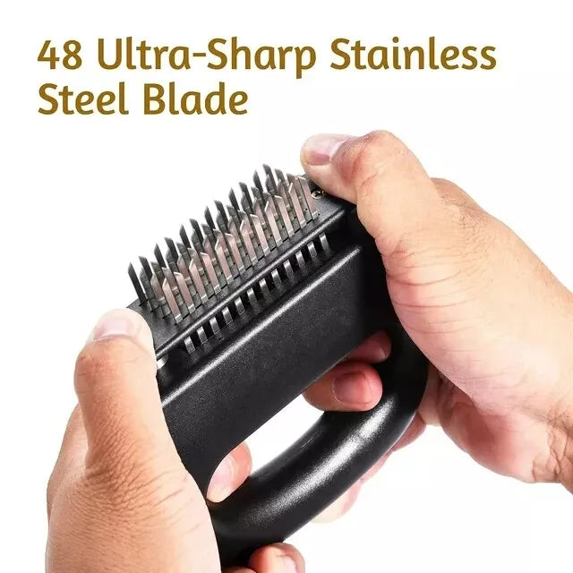 Meat Tenderizer with 48 Stainless Steel Ultra Sharp Needle Blades BBQ Tool