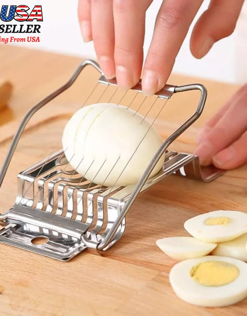 Load image into Gallery viewer, Egg Cutter Stainless Steel Hard Boiled Eggs Slicer for Kitchen Tools
